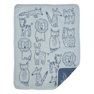 Buddies Blue - Teppi  100% Lífræn bómull