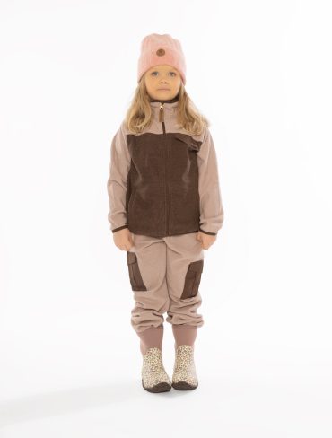 Bruse Micro Fleece galli - Peysa & Buxur – Fölbleikur/Brúnn