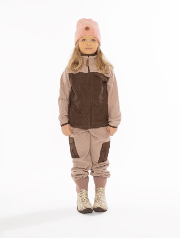 Bruse Micro Fleece galli - Peysa & Buxur – Fölbleikur/Brúnn