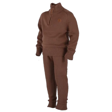 Bruse Merino ull - Hálfrennd Peysa & Buxur - Brúnn