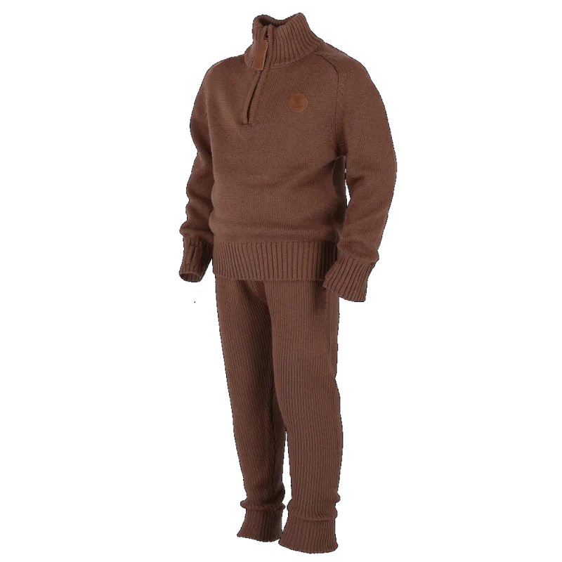 Bruse Merino ull - Hálfrennd Peysa & Buxur - Brúnn