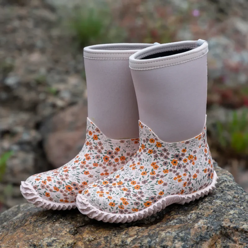 Bruse Thermo Stígvél - Bleik m/ blómum