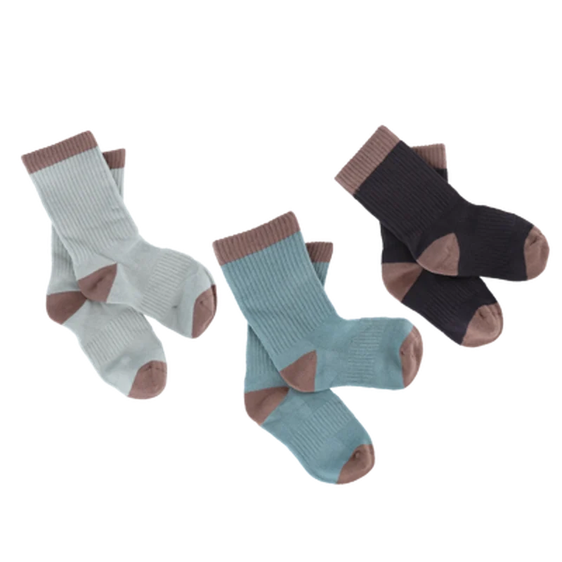 Bambus Sokkar 3 pör - Silver/Blue Mix