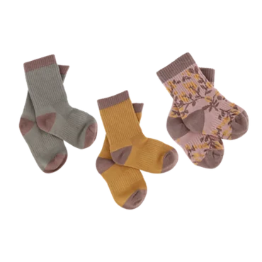 Bambus Sokkar 3 pör - Mahogany/Curry Mix