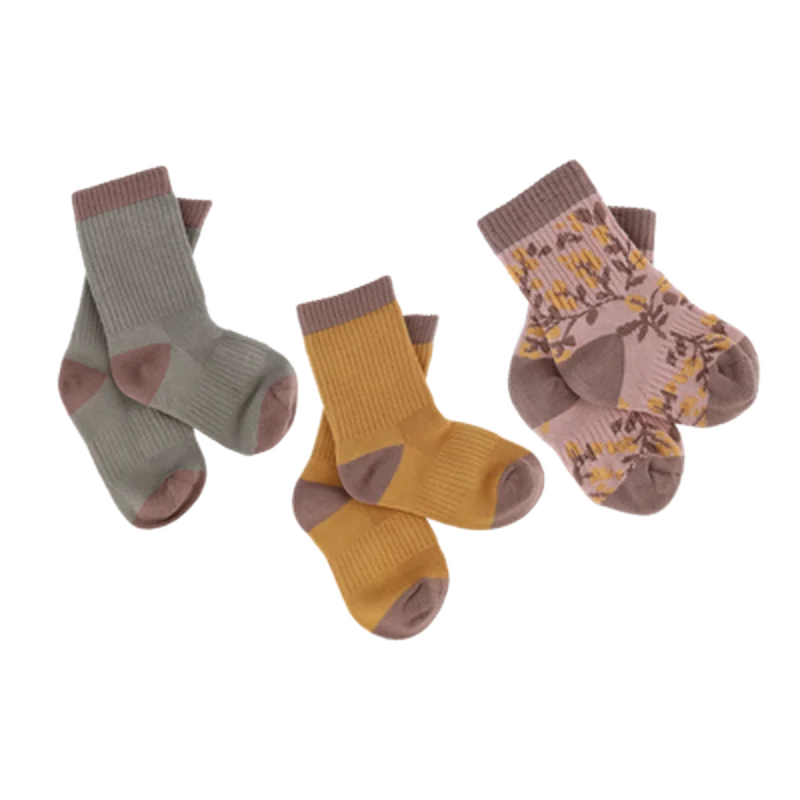 Bambus Sokkar 3 pör - Mahogany/Curry Mix