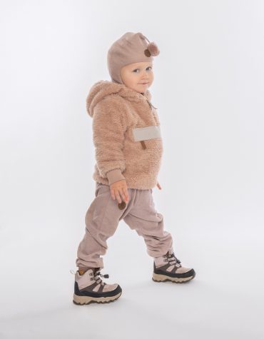 Bruse Bangsa Fleecepeysa m/hettu + vasa - Ljósbleik