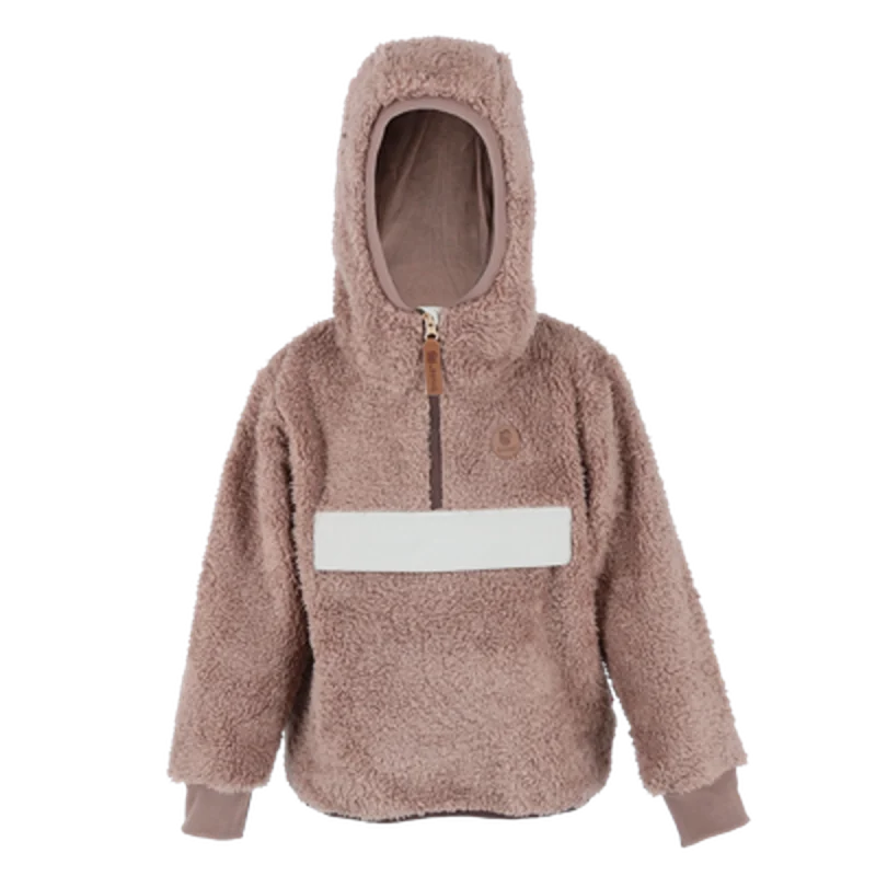 Bruse Bangsa Fleecepeysa m/hettu + vasa - Ljósbrún