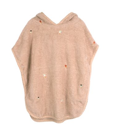 Handklæða Poncho m/hettu - Bleikt