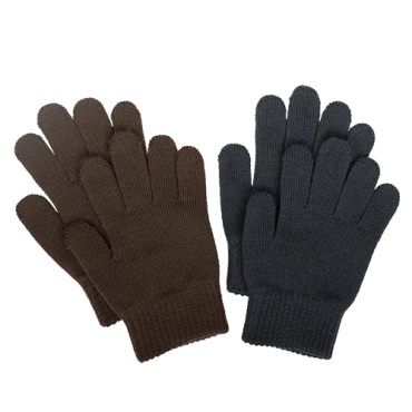 Ullar-Fingravettlingar Merino - 2pör Dökkbláir/Dökkbrúnir