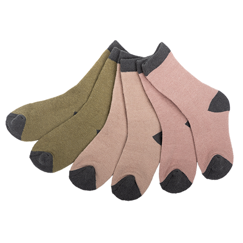 Bruse Merino Ullarsokkar - Fawn/Fölbleikt Mix