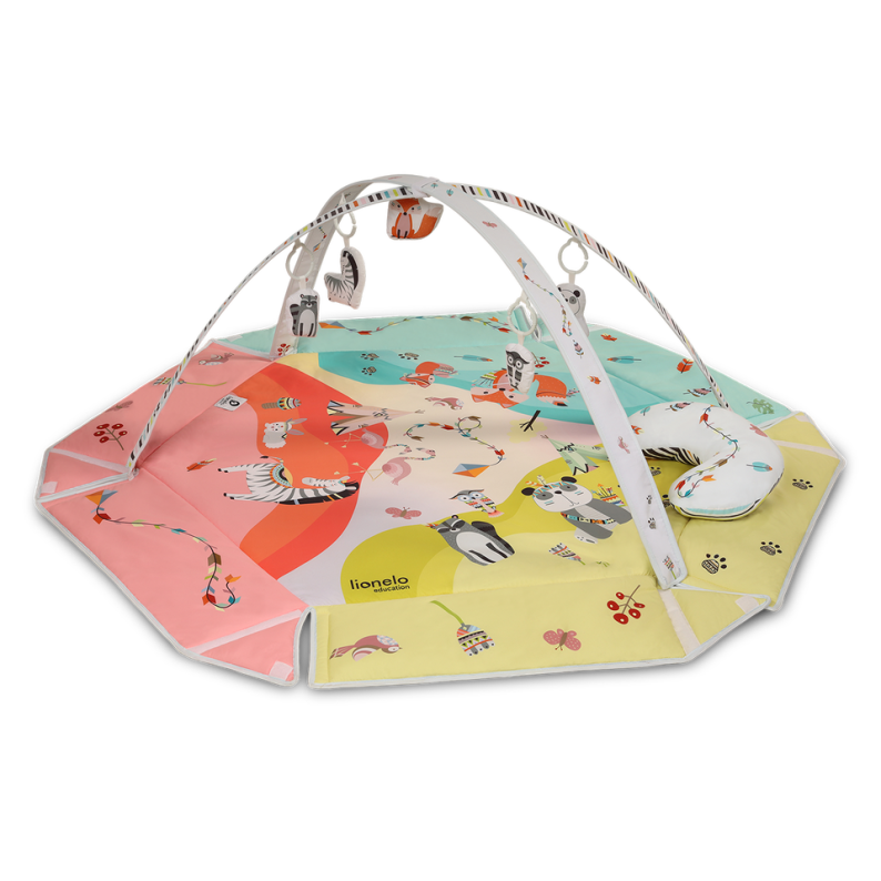 Multicolor Leikteppi + Leikgrind - Lionelo