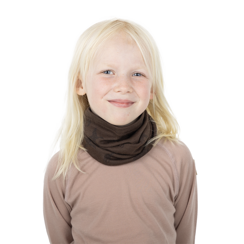 Bruse Buff - Merino Ull - Dökkbrúnt m/dýrum