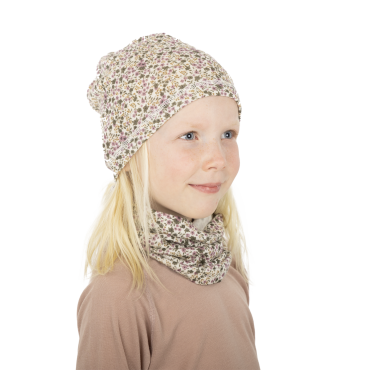 Bruse Húfa Merino ull - Flower Pristine